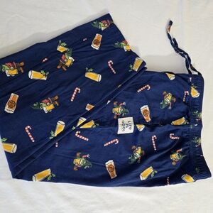 Life Is Good Blue Pajama Pants with Holiday Print